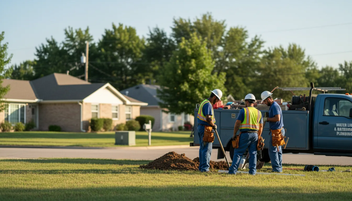 Residential water line and bathroom plumbing service in Dougherty, TX